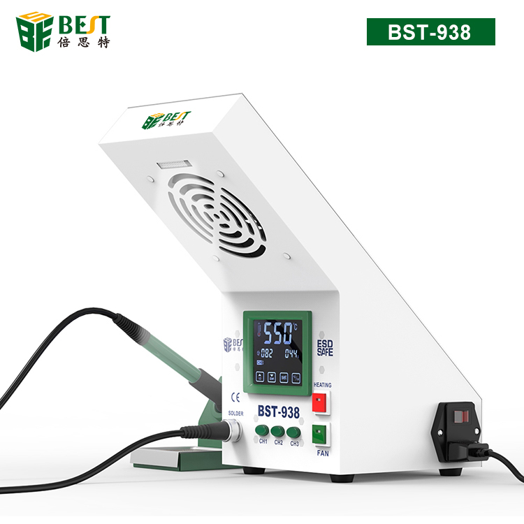 BST-938 帶吸煙儀數(shù)顯恒溫焊臺一體機
