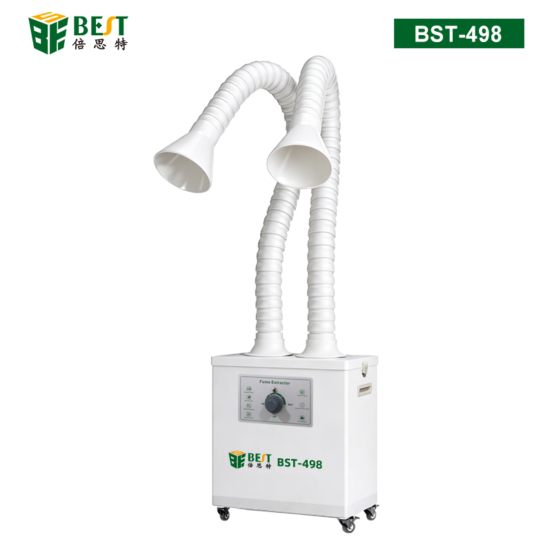 BST-498 雙管工業(yè)煙塵凈化器 一機(jī)兩用 吸煙儀 煙霧凈化過濾器 雙工位排煙機(jī) 焊錫流水線排煙過濾設(shè)備
